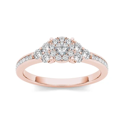 CT.T.W. Natural Diamond 10K Rose Gold Engagement Ring