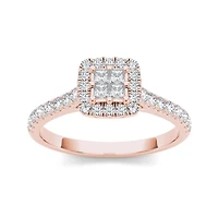 1/2 CT.T.W. Natural Diamond 10K Rose Gold Engagement Ring