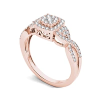 1/2 CT.T.W. Natural Diamond 10K Rose Gold Engagement Ring