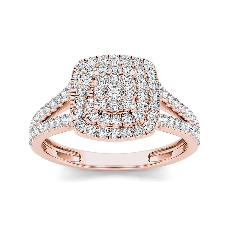 1/2 CT.T.W. Natural Diamond 10K Rose Gold Engagement Ring