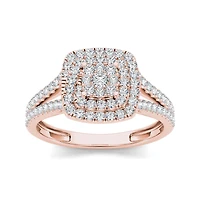 1/2 CT.T.W. Natural Diamond 10K Rose Gold Engagement Ring