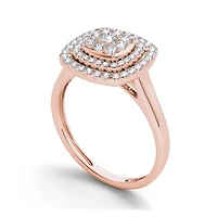 1/2 CT.T.W. Natural Diamond Halo 10K Rose Gold Engagement Ring
