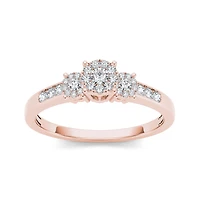 1/3 CT.T.W. Natural Diamond 10K Rose Gold Engagement Ring