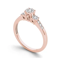 1/3 CT.T.W. Natural Diamond 10K Rose Gold Engagement Ring