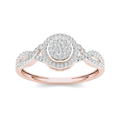 CT.T.W. Natural Diamond 10K Rose Gold Engagement Ring