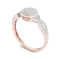 CT.T.W. Natural Diamond 10K Rose Gold Engagement Ring