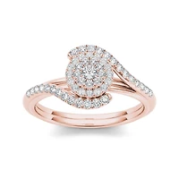 3/8 CT.T.W. Natural Diamond 10K Rose Gold Engagement Ring