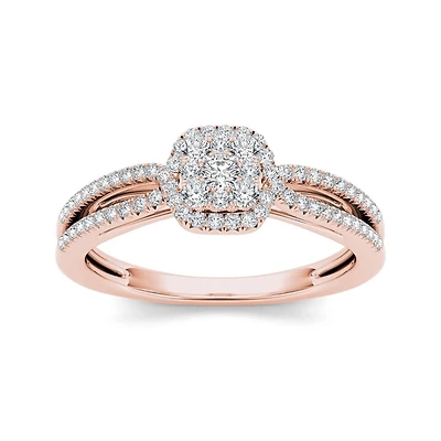 CT.T.W. Natural Diamond 10K Rose Gold Engagement Ring