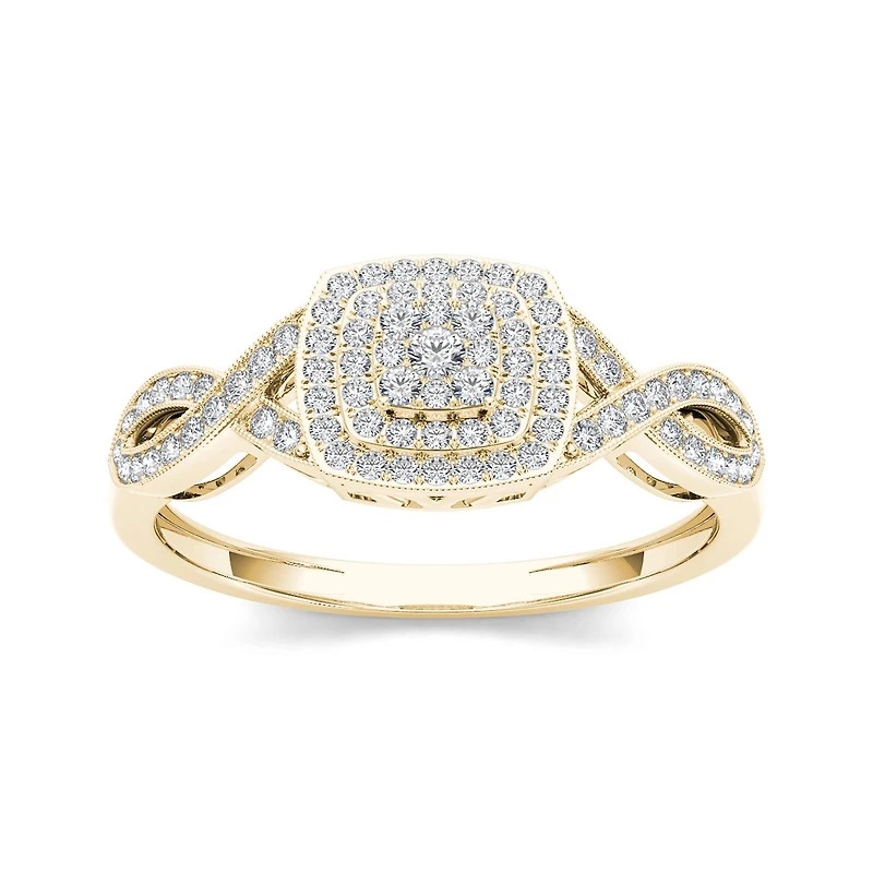 1/4 CT.T.W. Natural Diamond 10K Yellow Gold Engagement Ring