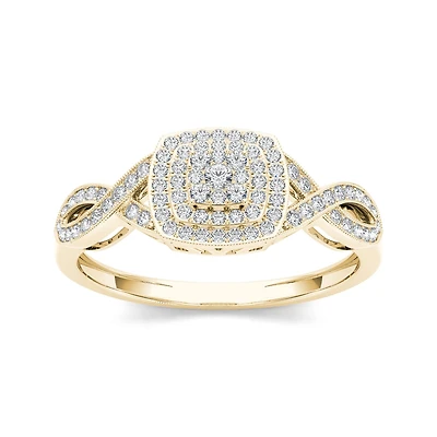 1/4 CT.T.W. Natural Diamond 10K Yellow Gold Engagement Ring