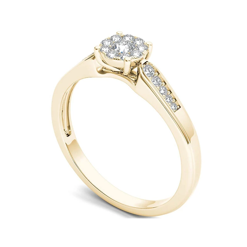 1/4 CT.T.W. Natural Diamond 10K Yellow Gold Engagement Ring