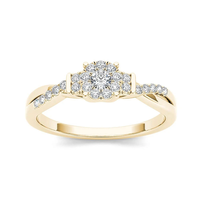 3/4 CT.T.W. Natural Diamond 10K Yellow Gold Engagement Ring