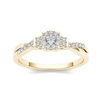 3/4 CT.T.W. Natural Diamond 10K Yellow Gold Engagement Ring