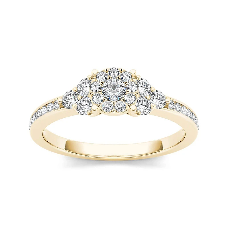 1/ CT.T.W. Natural Diamond 10K Yellow Gold Engagement Ring