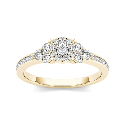1/ CT.T.W. Natural Diamond 10K Yellow Gold Engagement Ring