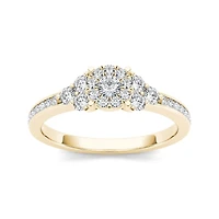 1/ CT.T.W. Natural Diamond 10K Yellow Gold Engagement Ring
