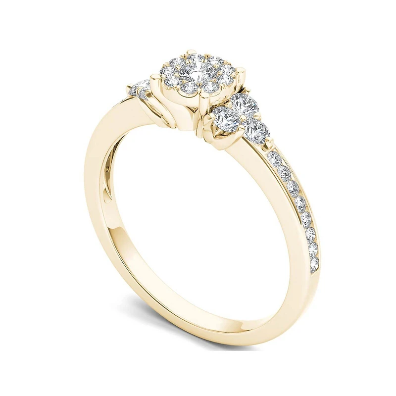 1/ CT.T.W. Natural Diamond 10K Yellow Gold Engagement Ring