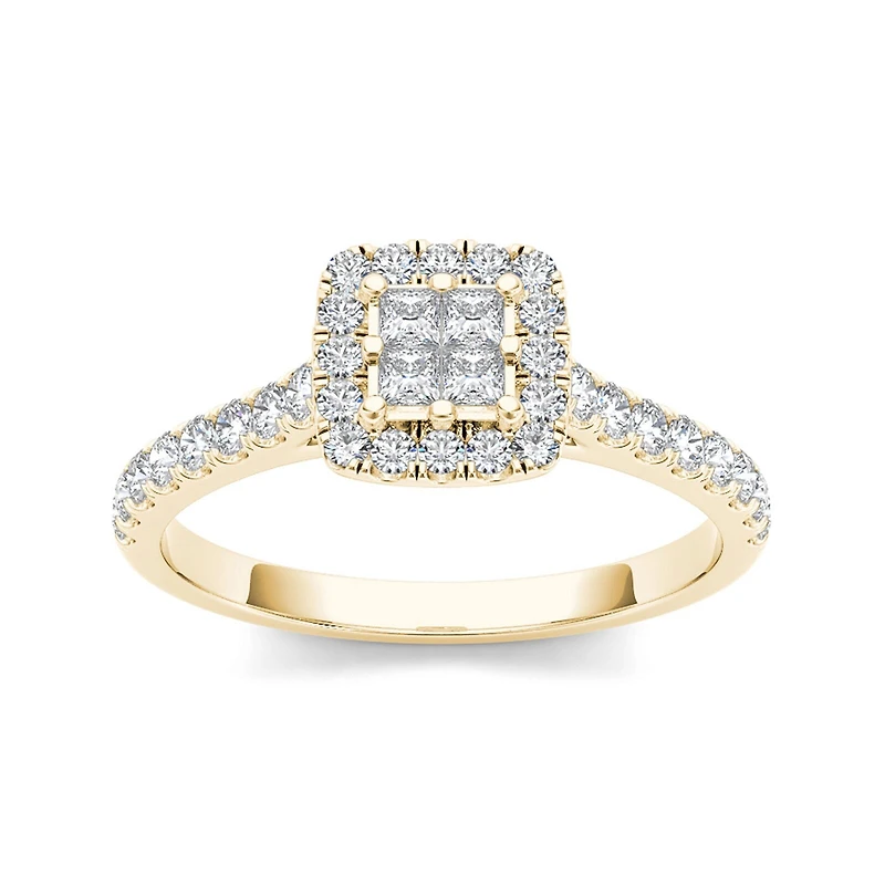 1/2 CT.T.W. Natural Diamond 10K Yellow Gold Engagement Ring