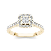 1/2 CT.T.W. Natural Diamond 10K Yellow Gold Engagement Ring