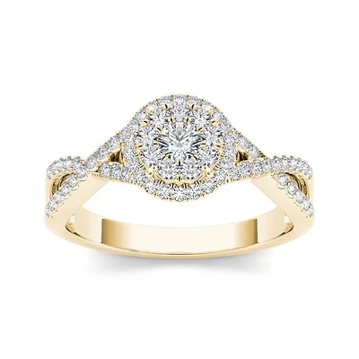 1/2 CT.T.W. Natural Diamond 10K Yellow Gold Engagement Ring