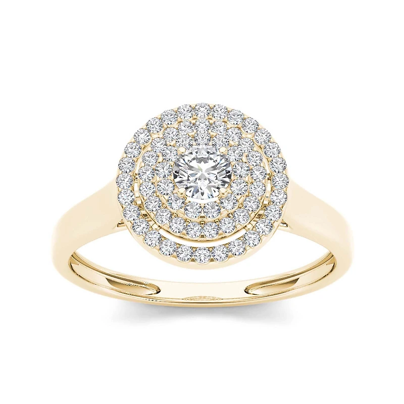 1/2 CT.T.W. Natural Diamond 10K Yellow Gold Engagement Ring