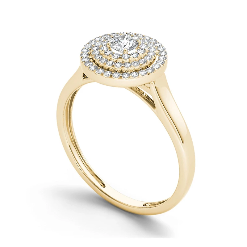 1/2 CT.T.W. Natural Diamond 10K Yellow Gold Engagement Ring