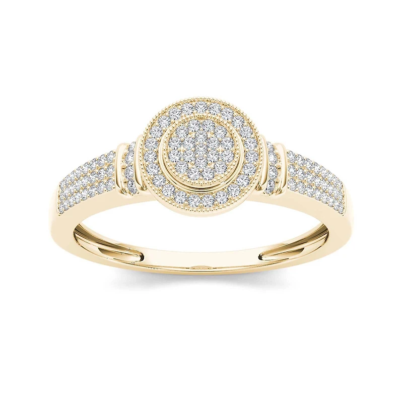 1/3 CT.T.W. Natural Diamond 10K Yellow Gold Engagement Ring