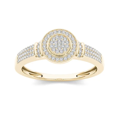 1/3 CT.T.W. Natural Diamond 10K Yellow Gold Engagement Ring