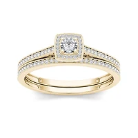 1/3 CT.T.W. Natural Diamond 10K Yellow Gold Bridal Set