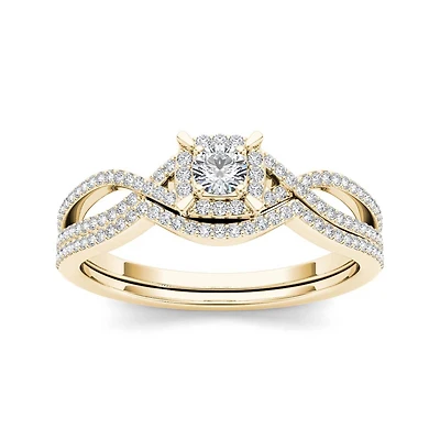 1/3 CT.T.W. Natural Diamond 14K Yellow Gold Engagement Ring