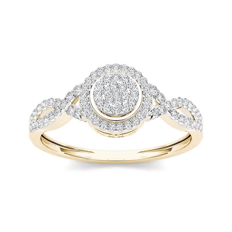 3/ CT.T.W. Natural Diamond 10K Yellow Gold Engagement Ring