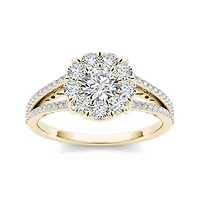 1 CT.T.W. Natural Diamond 10K Yellow Gold Engagement Ring