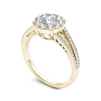 1 CT.T.W. Natural Diamond 10K Yellow Gold Engagement Ring