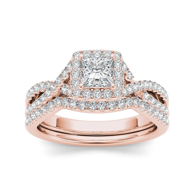 1 1/4 CT.T.W. Natural Diamond 14K White Gold Bridal Set