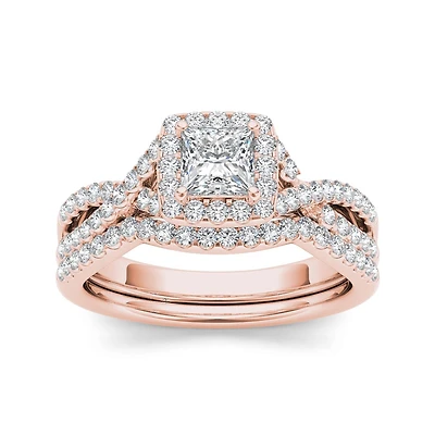 1 1/4 CT.T.W. Natural Diamond 14K White Gold Bridal Set