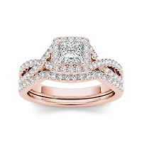 1 1/4 CT.T.W. Natural Diamond 14K White Gold Bridal Set