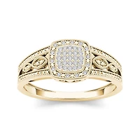 1/10 CT.T.W. Natural Diamond 10K Yellow Gold Engagement Ring