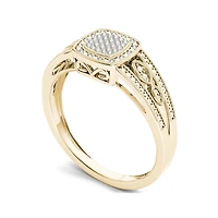 1/10 CT.T.W. Natural Diamond 10K Yellow Gold Engagement Ring