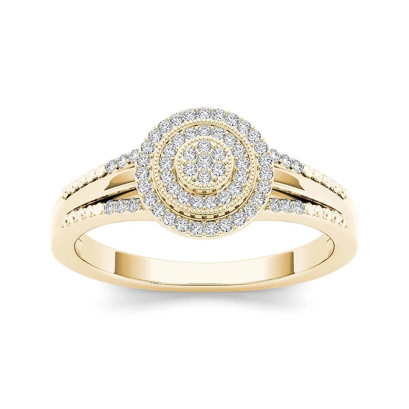 1/6 CT.T.W. Natural Diamond 10K Yellow Gold Engagement Ring