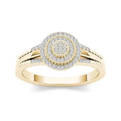 1/6 CT.T.W. Natural Diamond 10K Yellow Gold Engagement Ring