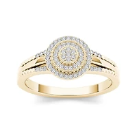 1/6 CT.T.W. Natural Diamond 10K Yellow Gold Engagement Ring