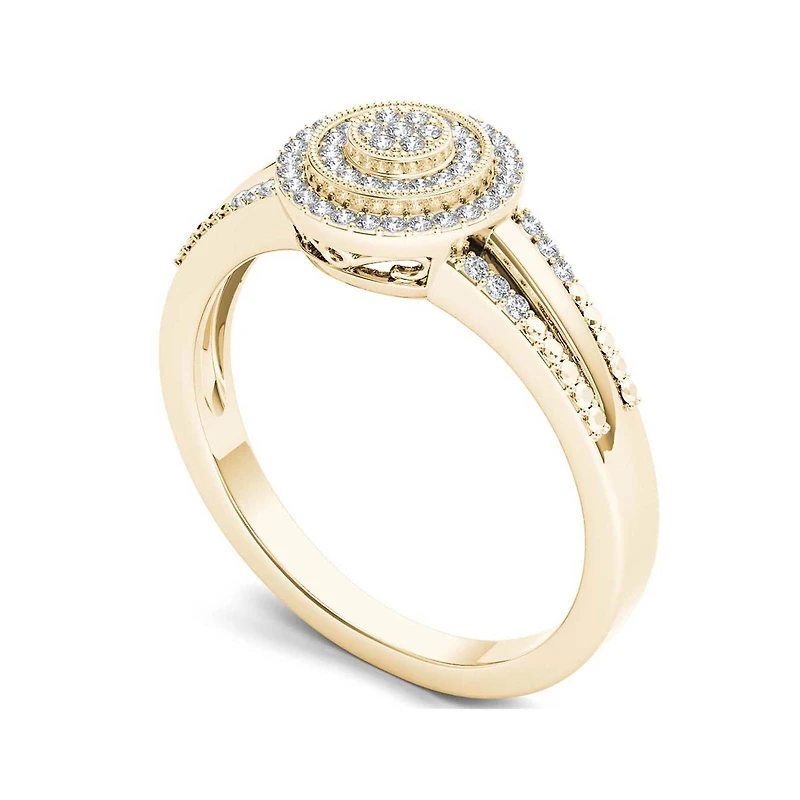 1/6 CT.T.W. Natural Diamond 10K Yellow Gold Engagement Ring