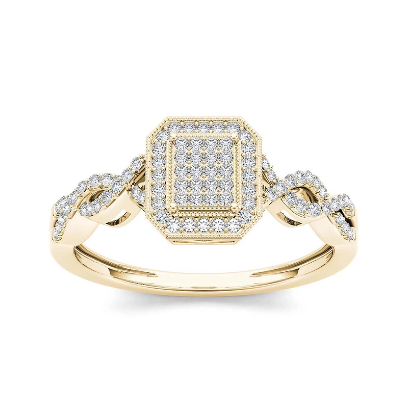 1/5 CT.T.W. Natural Diamond 10K Yellow Gold Engagement Ring
