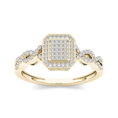 1/5 CT.T.W. Natural Diamond 10K Yellow Gold Engagement Ring