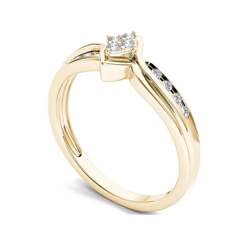 1/10 CT.T.W. Natural Diamond 10K Yellow Gold Engagement Ring
