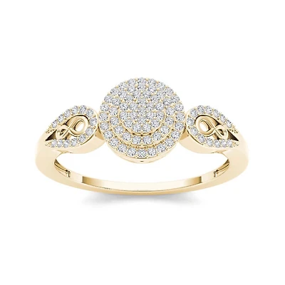 1/5 CT.T.W. Natural Diamond 10K Yellow Gold Infinity Engagement Ring
