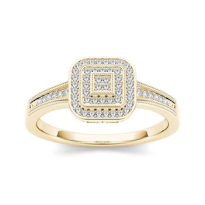 1/6 CT.T.W. Natural Diamond 10K Yellow Gold Engagement Ring