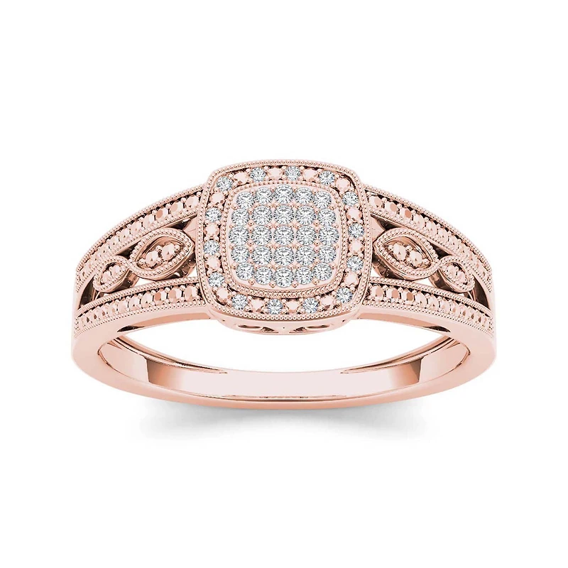 1/10 CT.T.W. Natural Diamond 10K Rose Gold Engagement Ring