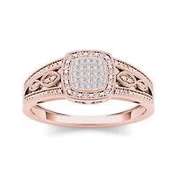 1/10 CT.T.W. Natural Diamond 10K Rose Gold Engagement Ring