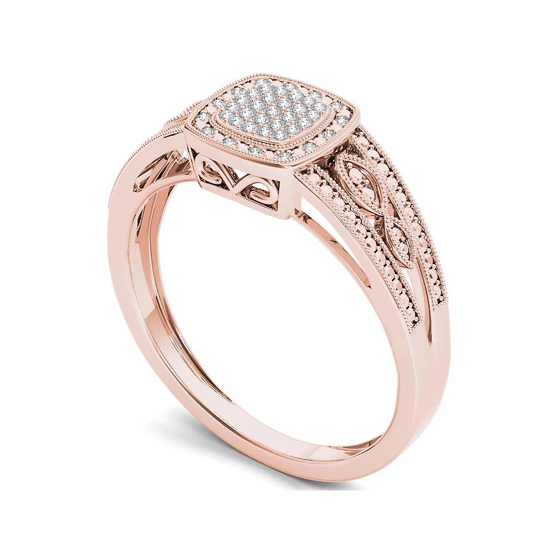 1/ CT.T.W. Natural Diamond 10K Rose Gold Engagement Ring